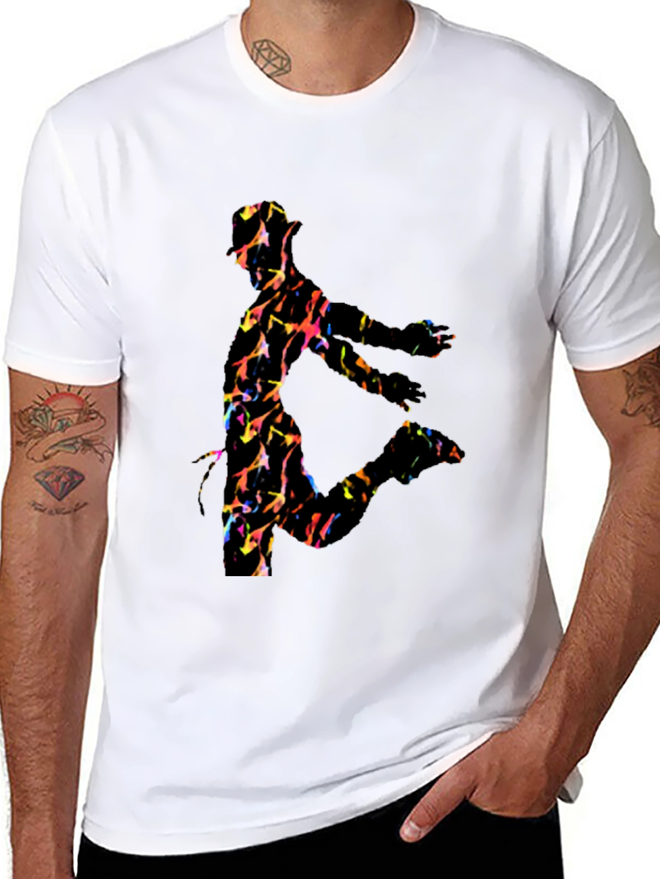 Vibrant Dancer Graphic Black T-Shirt