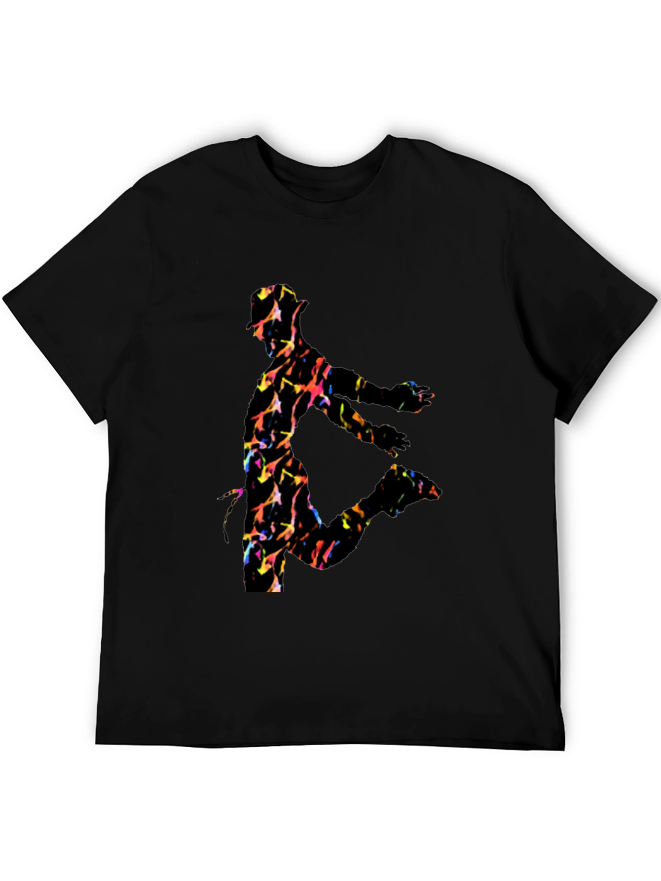 Vibrant Dancer Graphic Black T-Shirt