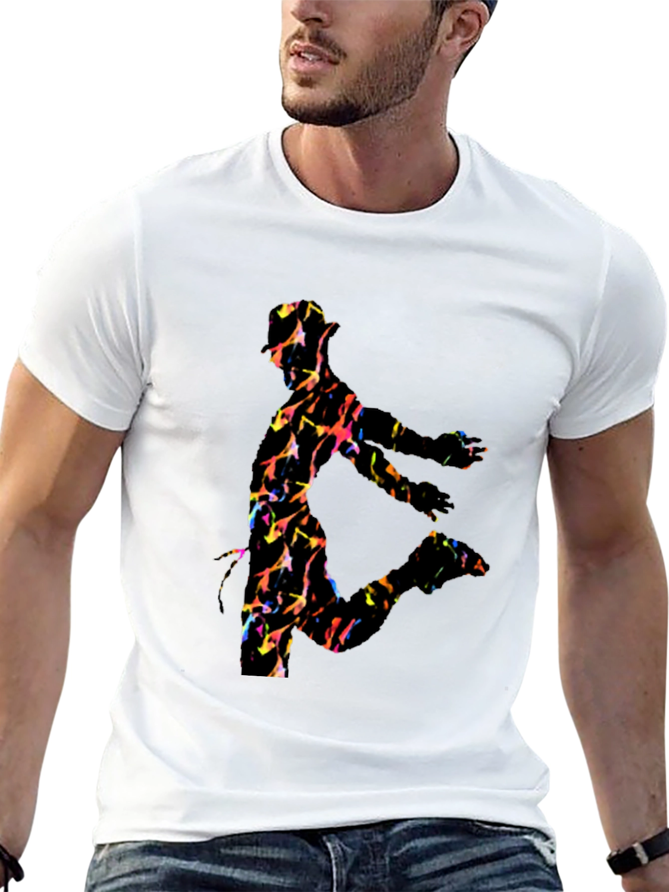 Vibrant Dancer Graphic Black T-Shirt