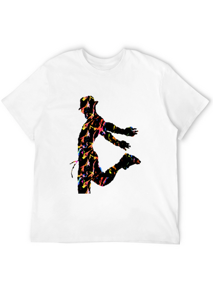 Vibrant Dancer Graphic Black T-Shirt