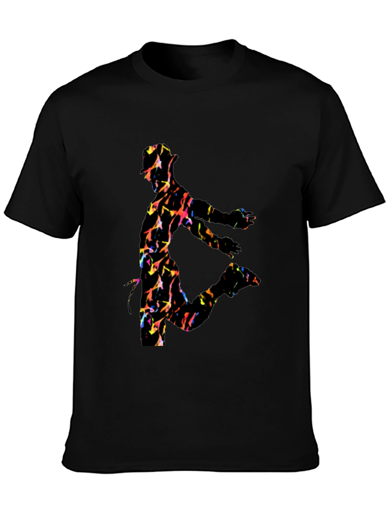 Vibrant Dancer Graphic Black T-Shirt