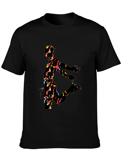 Vibrant Dancer Graphic Black T-Shirt