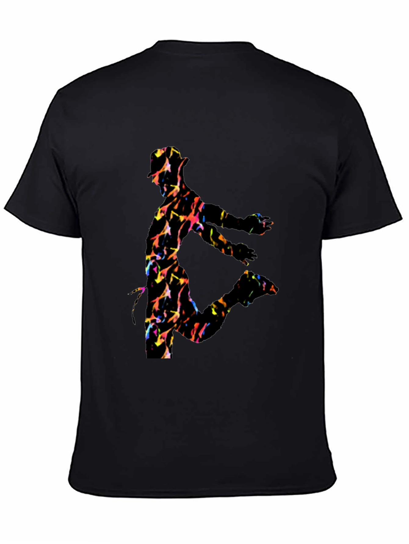 Vibrant Dancer Graphic Black T-Shirt