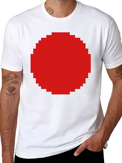 Pixel Art Red Circle Graphic T-Shirt - Unisex