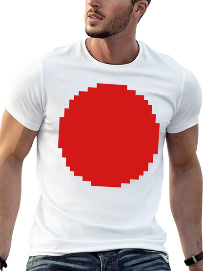 Pixel Art Red Circle Graphic T-Shirt - Unisex