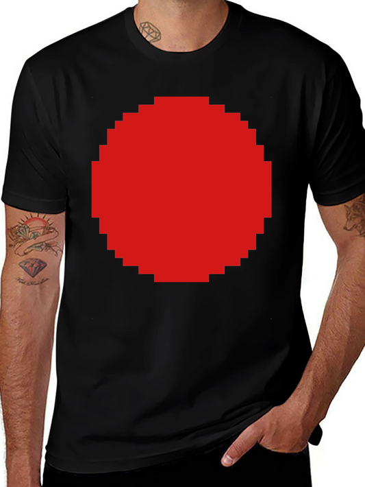 Pixel Art Red Circle Graphic T-Shirt - Unisex