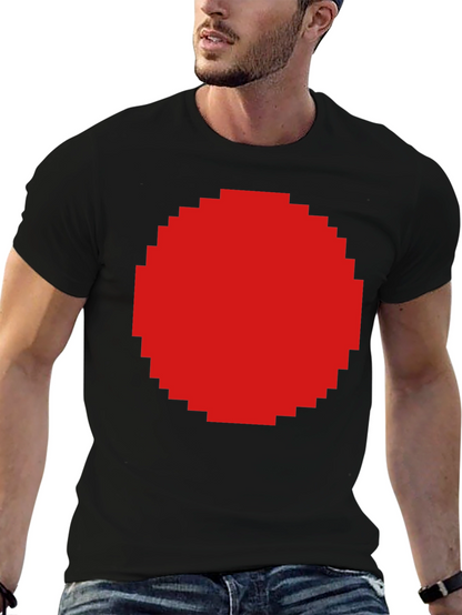 Pixel Art Red Circle Graphic T-Shirt - Unisex