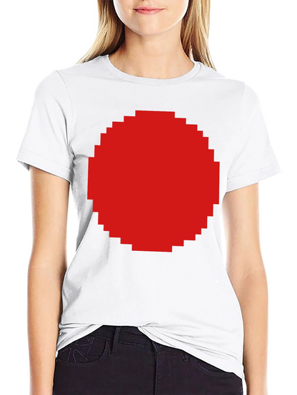Pixel Art Red Circle Graphic T-Shirt - Unisex