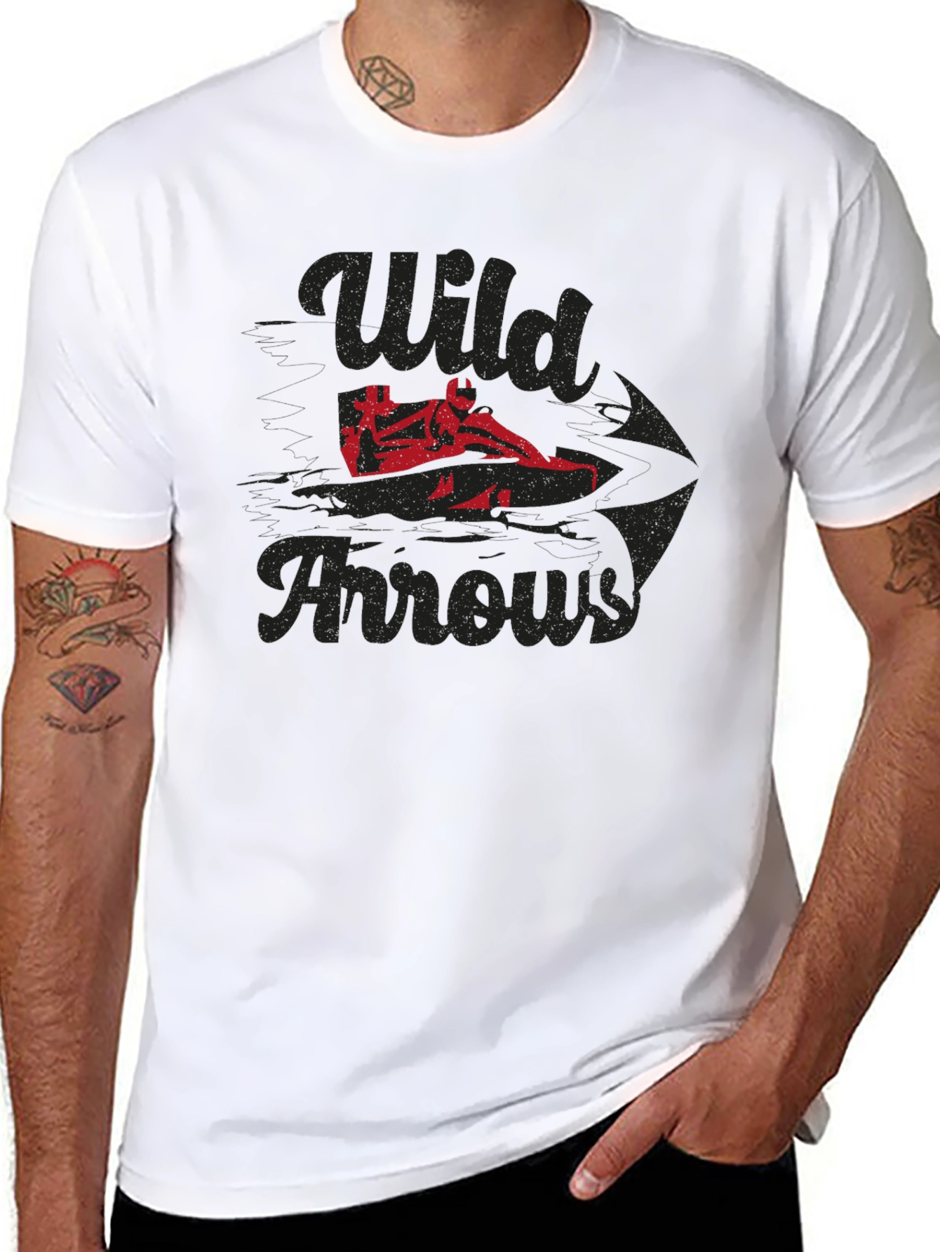 Wild Arrows Graphic Tee - Black Casual T-Shirt