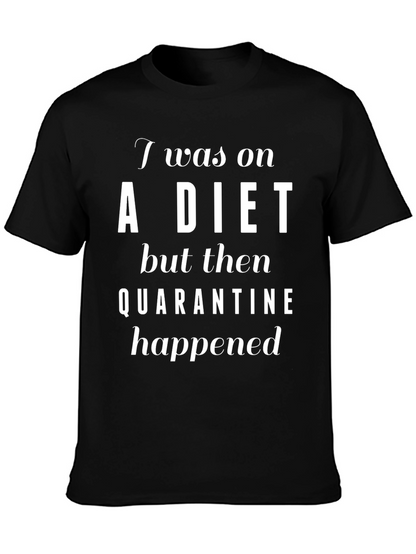Funny Quarantine Diet Black T-Shirt