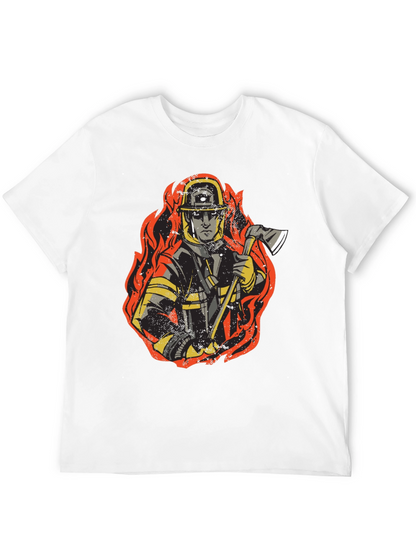 Firefighter Graphic Tee - Bold Black Cotton T-Shirt