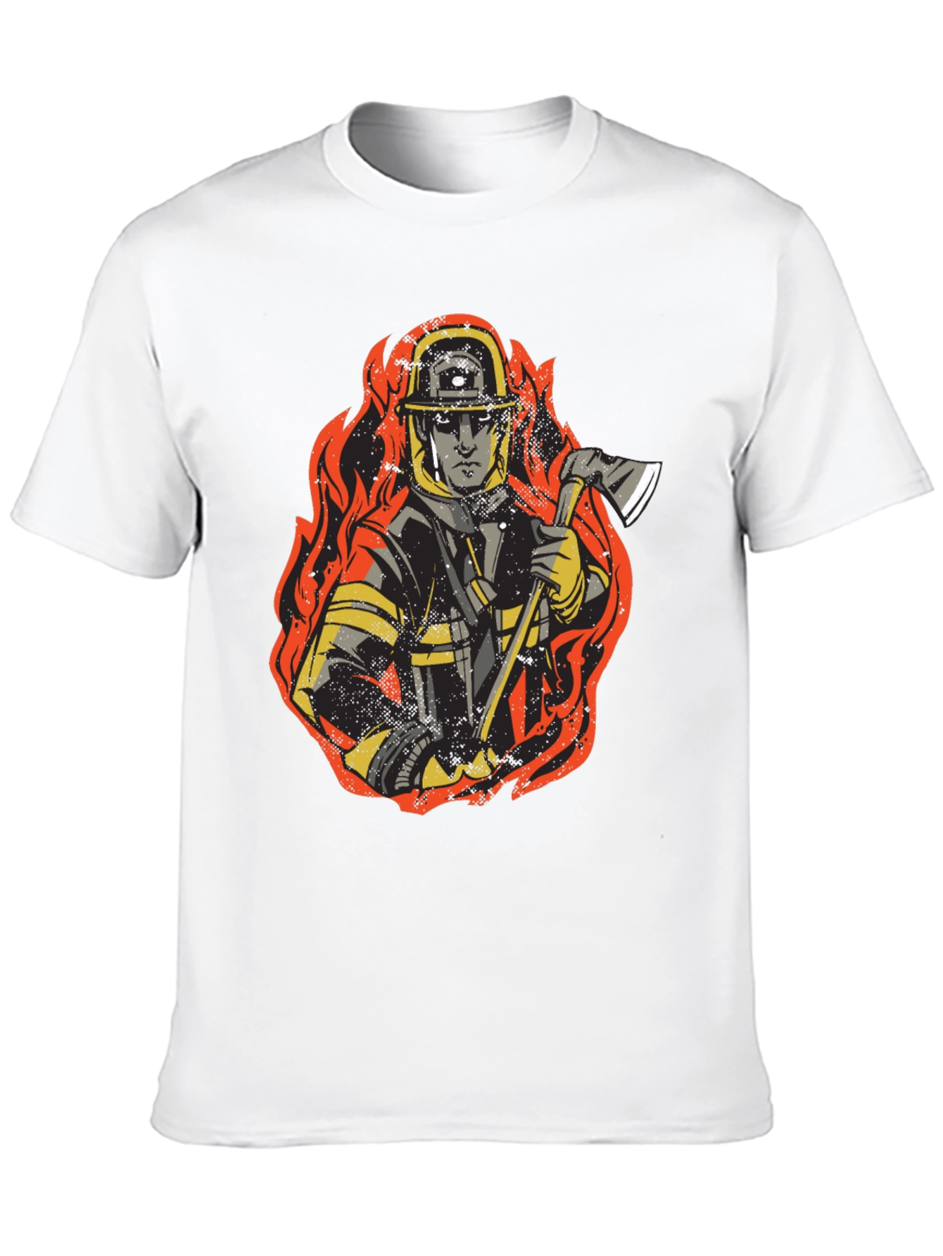 Firefighter Graphic Tee - Bold Black Cotton T-Shirt