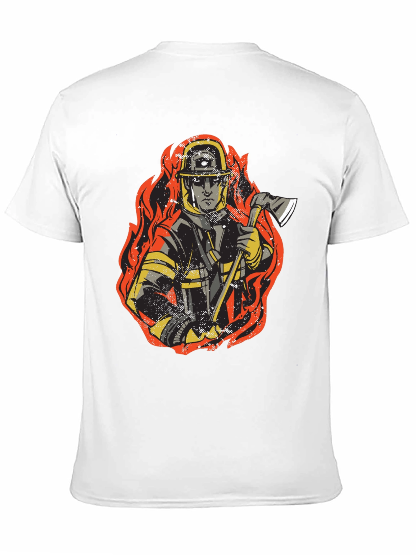 Firefighter Graphic Tee - Bold Black Cotton T-Shirt