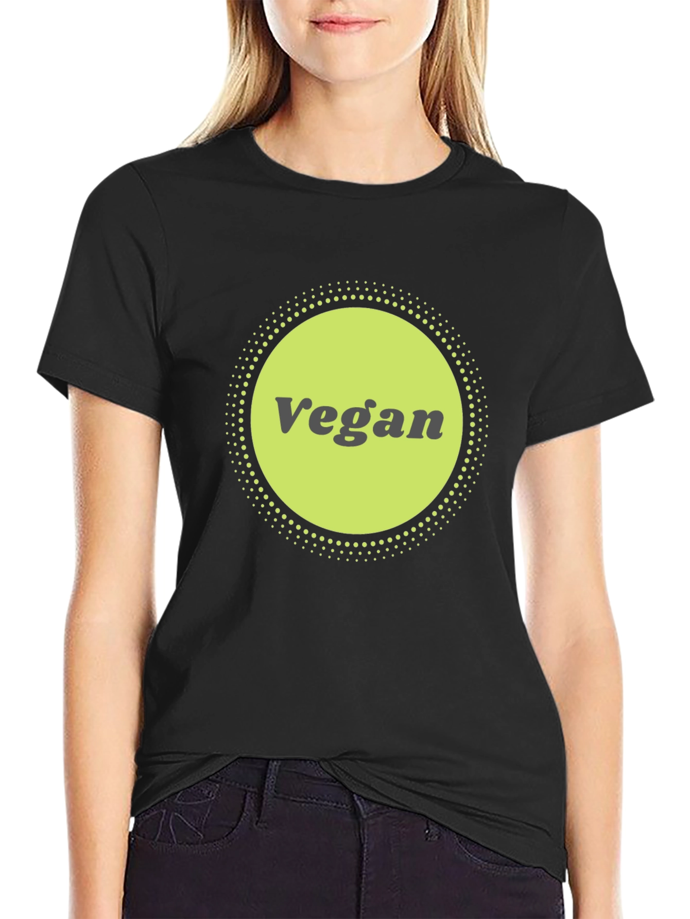 Vegan Graphic Tee - Black Cotton Blend