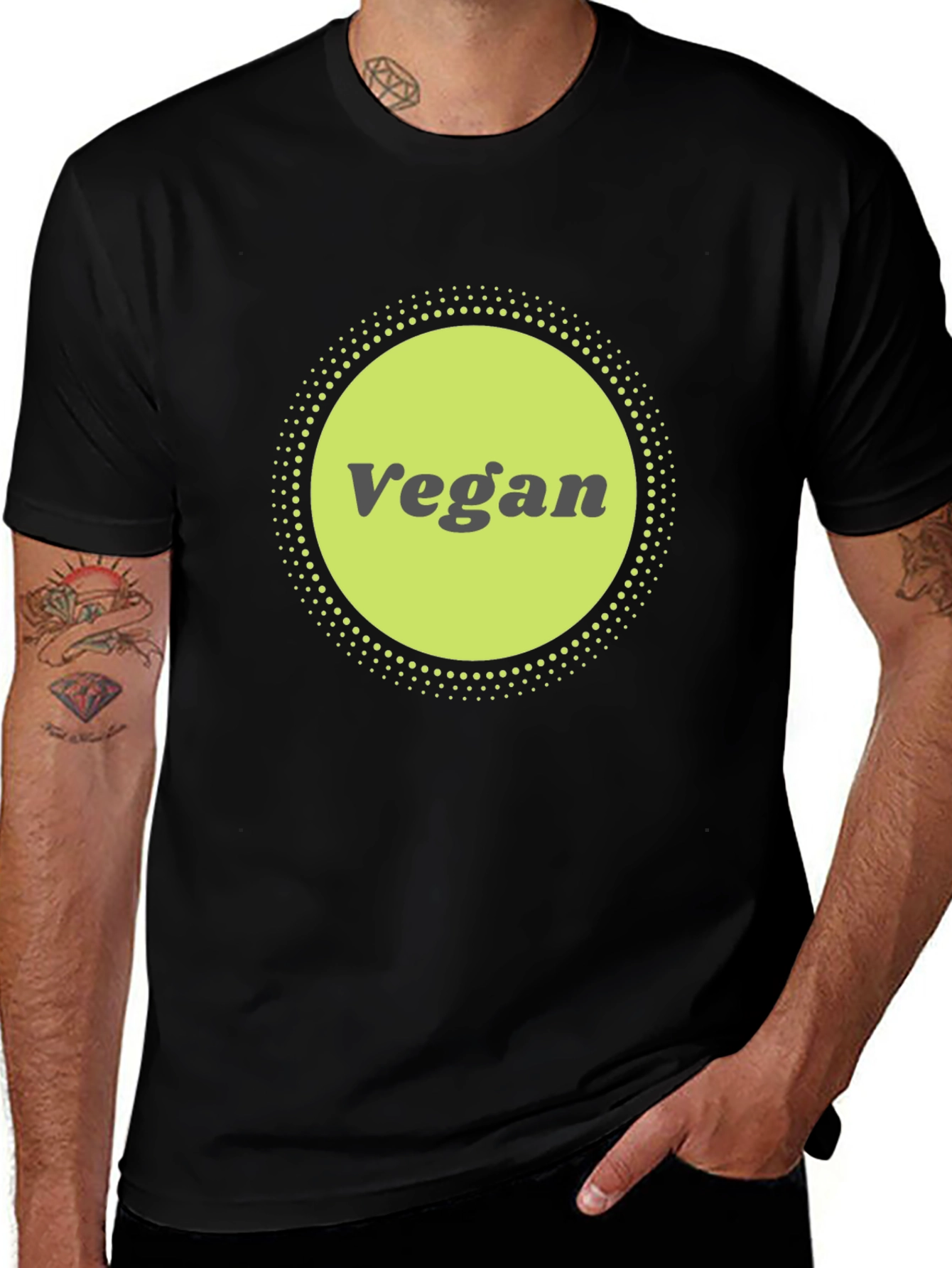 Vegan Graphic Tee - Black Cotton Blend