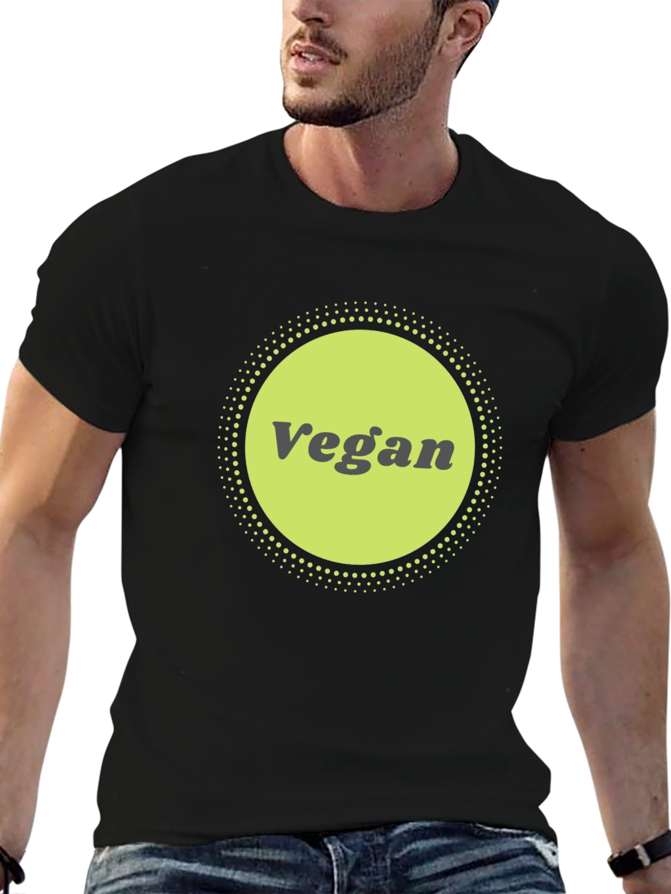 Vegan Graphic Tee - Black Cotton Blend