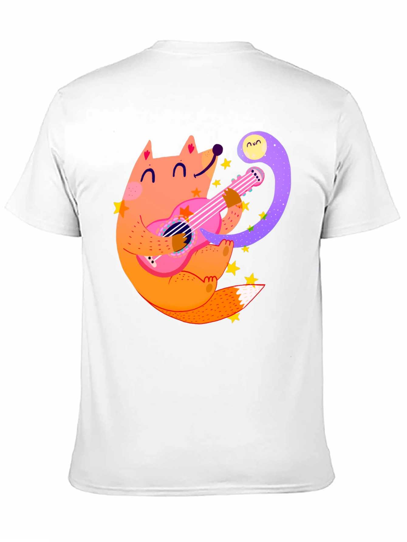 Fox Guitarist Graphic Tee - Black Cotton T-Shirt