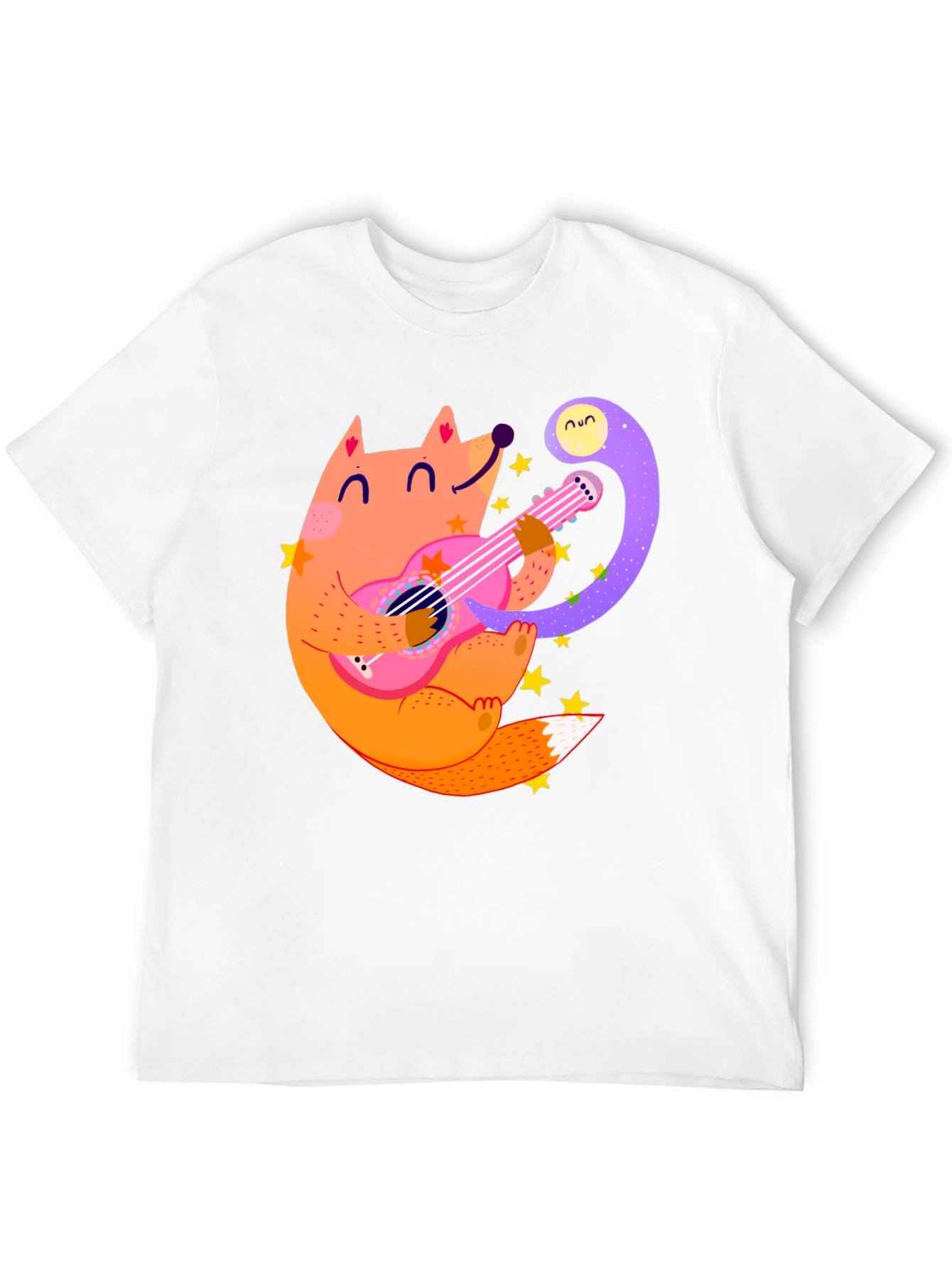 Fox Guitarist Graphic Tee - Black Cotton T-Shirt