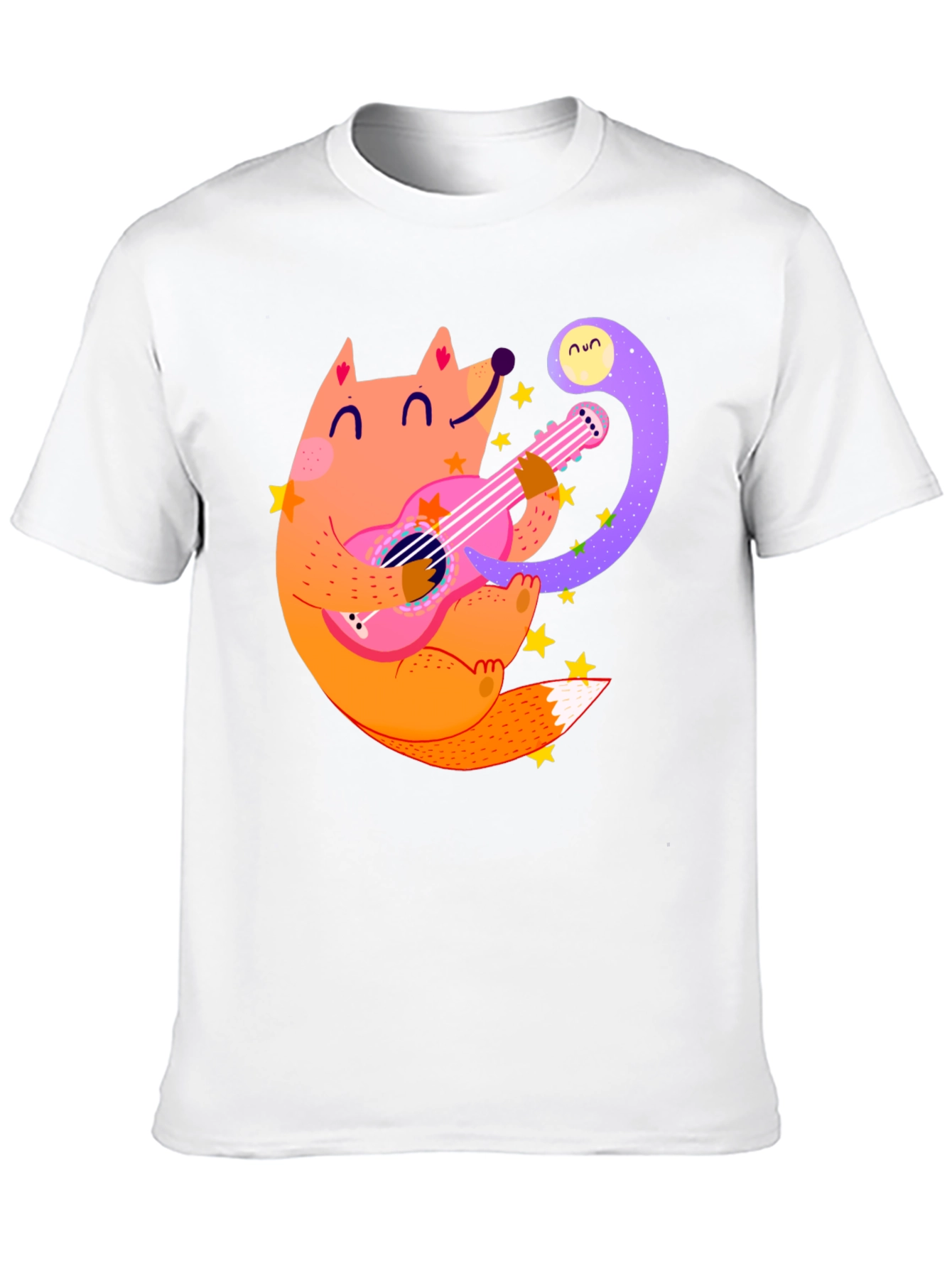 Fox Guitarist Graphic Tee - Black Cotton T-Shirt