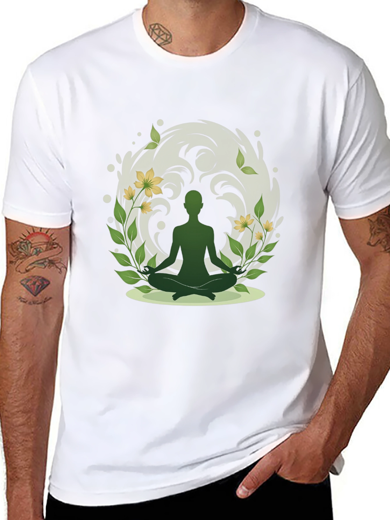 Nature Meditation T-Shirt - Spiritual Zen Design