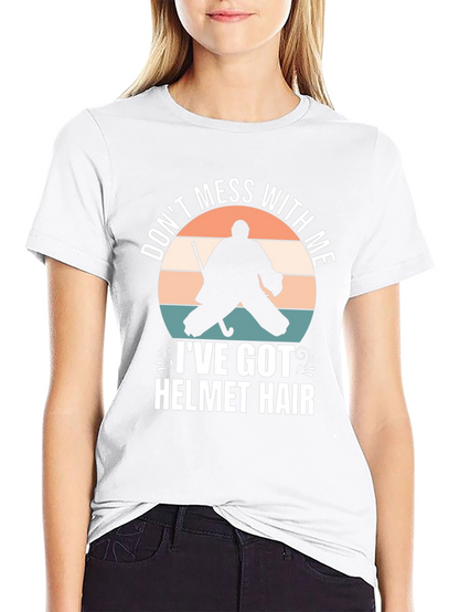 Hockey Goalie Helmet Hair T-Shirt