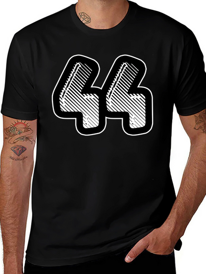 Number 44 Graphic Tee - Black Cotton Blend