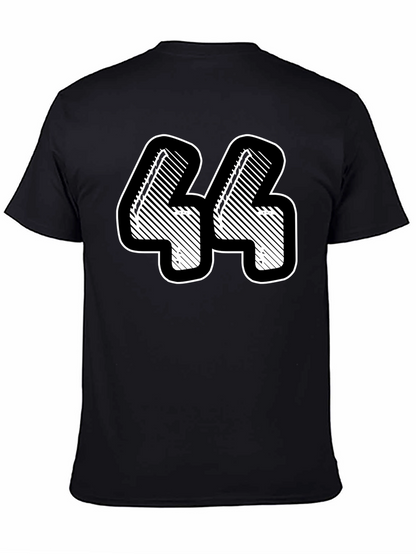 Number 44 Graphic Tee - Black Cotton Blend
