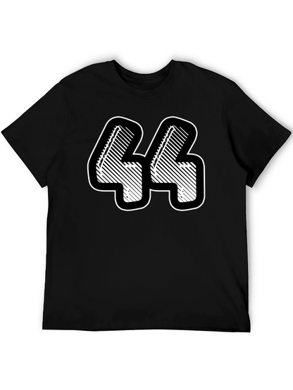 Number 44 Graphic Tee - Black Cotton Blend