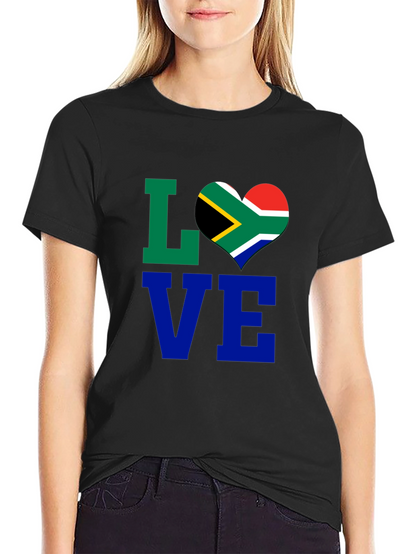 South Africa Flag Heart LOVE T-Shirt