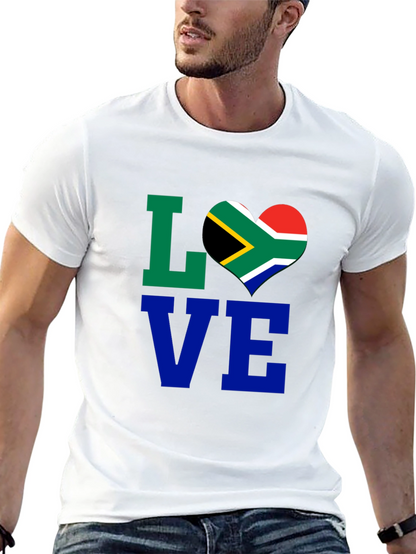 South Africa Flag Heart LOVE T-Shirt