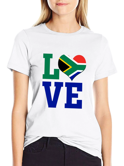 South Africa Flag Heart LOVE T-Shirt
