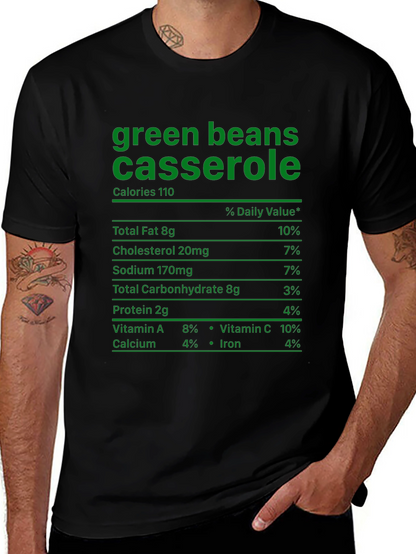 Green Bean Casserole T-Shirt - Nutrition Facts Funny Tee