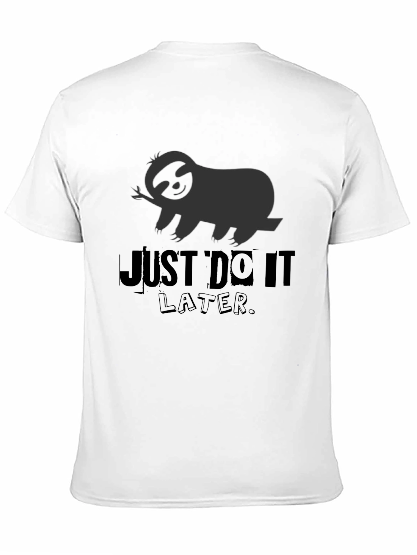Just Do It Later Sloth Graphic Tee - Black