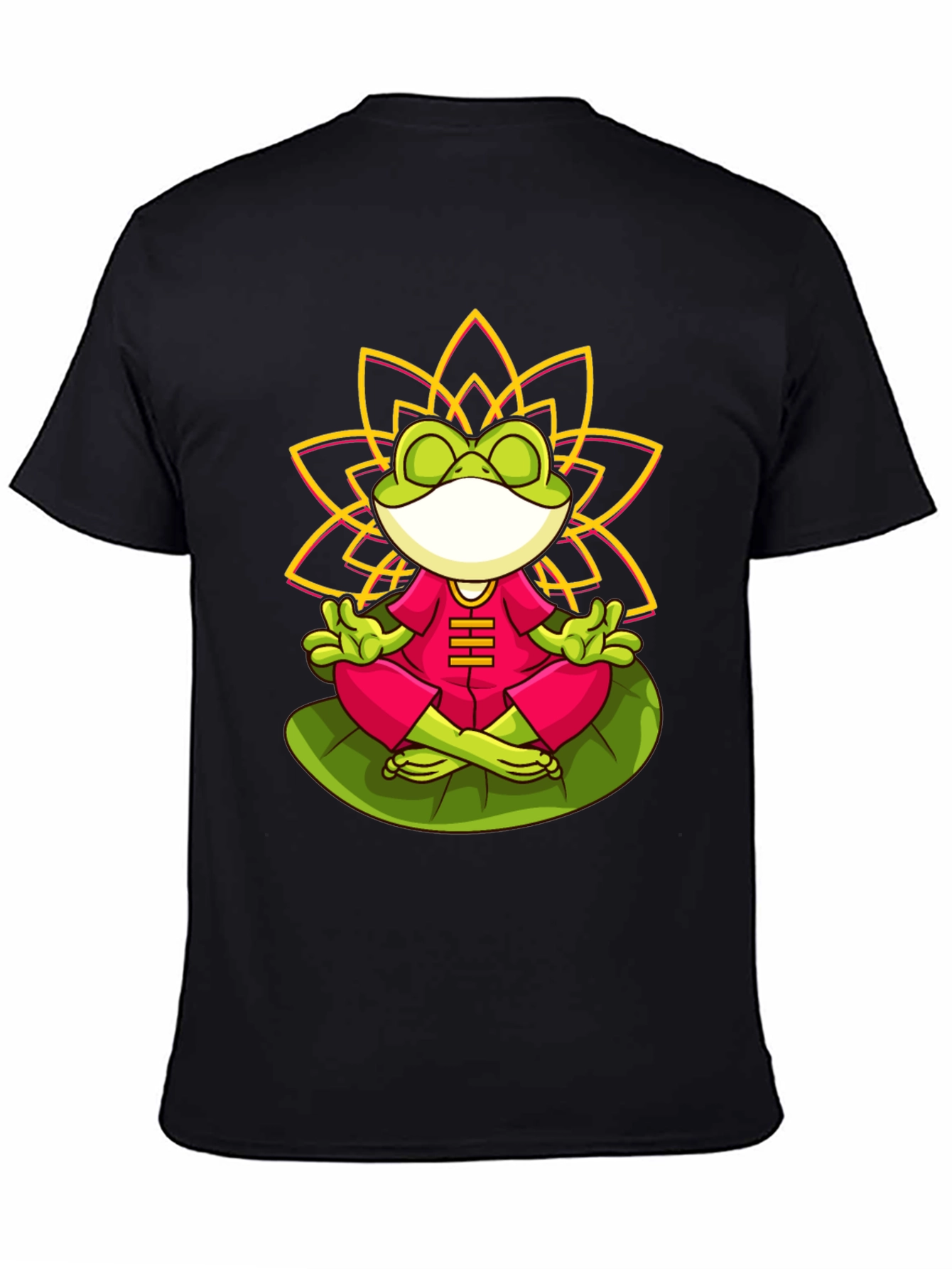Zen Frog Lotus T-Shirt - Meditating Frog Tee
