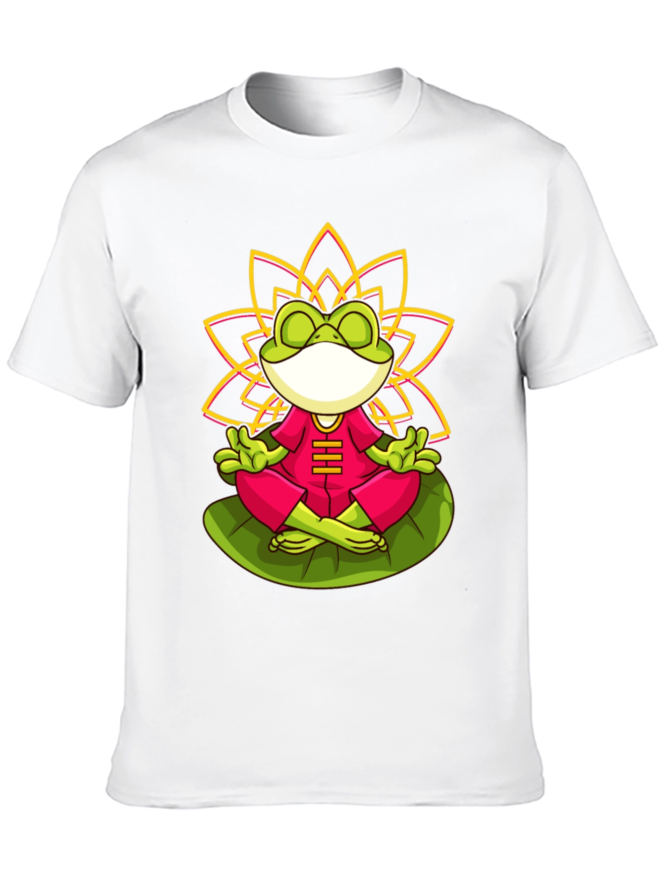 Zen Frog Lotus T-Shirt - Meditating Frog Tee