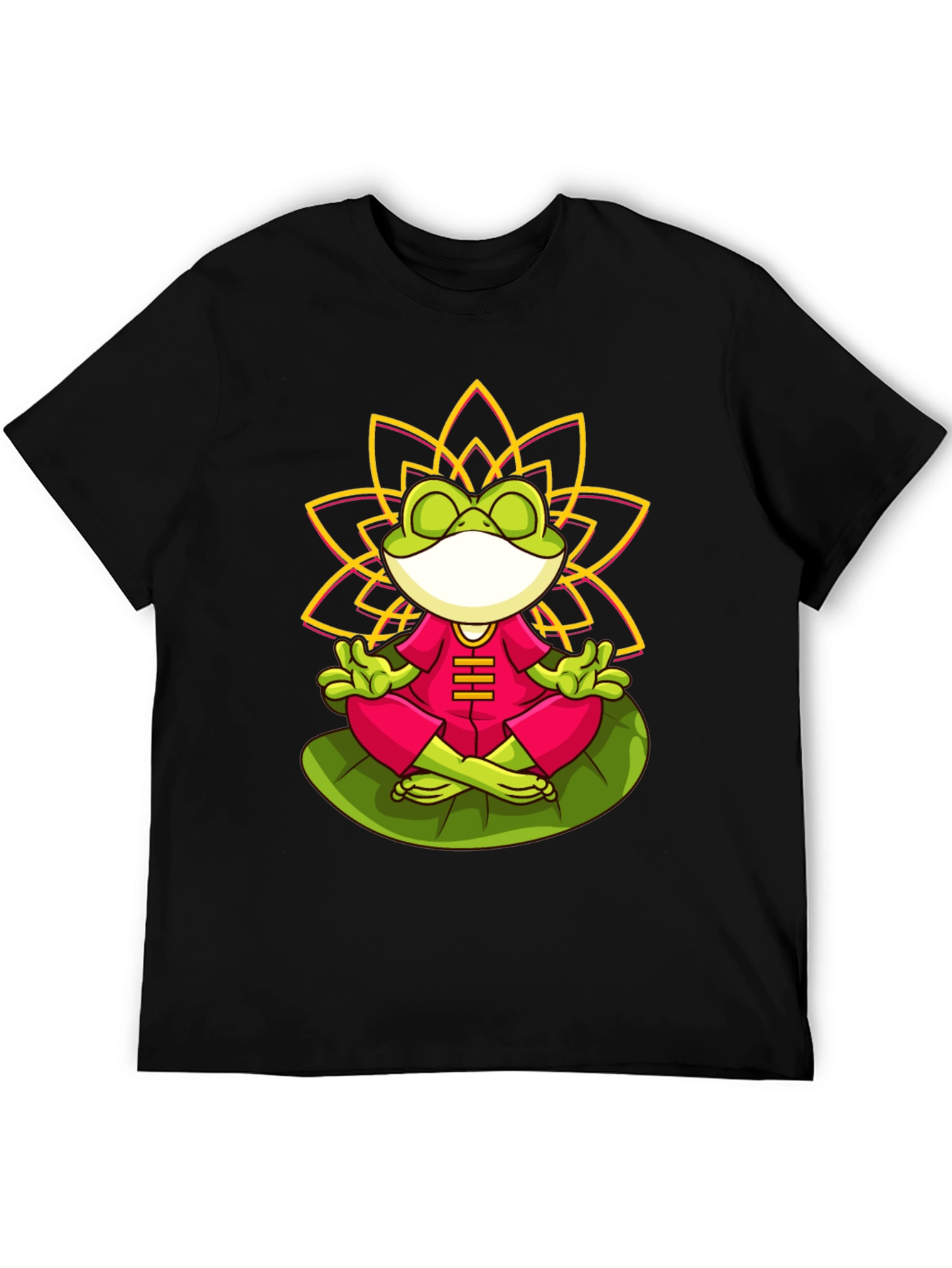 Zen Frog Lotus T-Shirt - Meditating Frog Tee