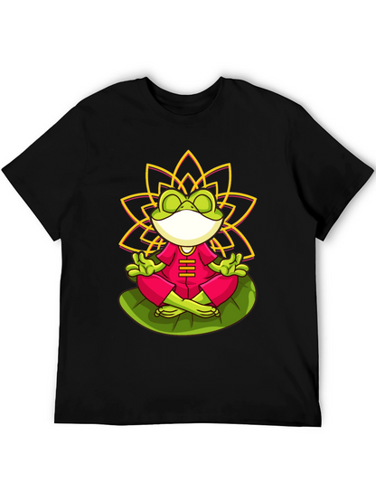 Zen Frog Lotus T-Shirt - Meditating Frog Tee