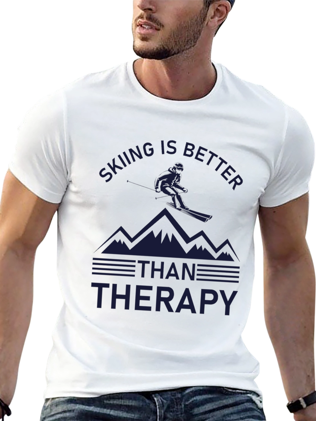 Skiing is Better Than Therapy T-Shirt