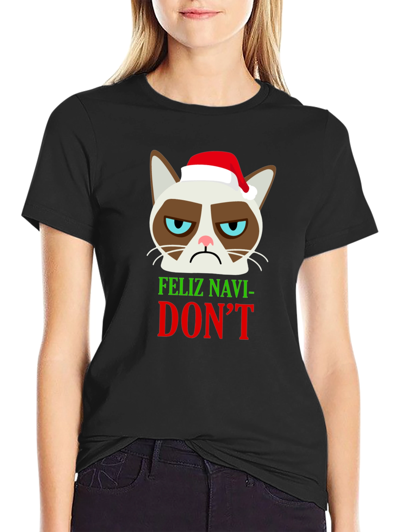 Grumpy Cat Feliz Navi-DONT Christmas T-Shirt