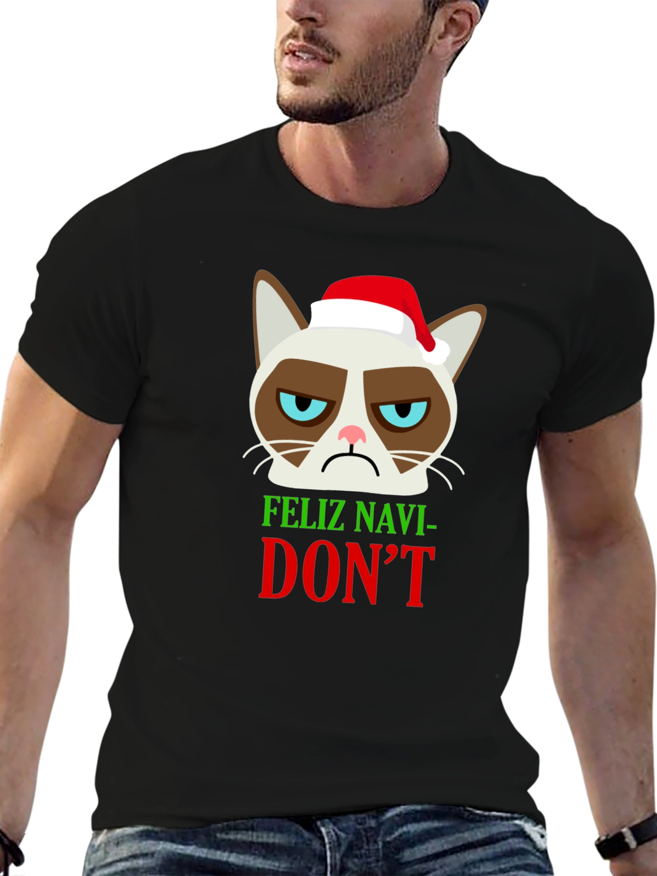 Grumpy Cat Feliz Navi-DONT Christmas T-Shirt