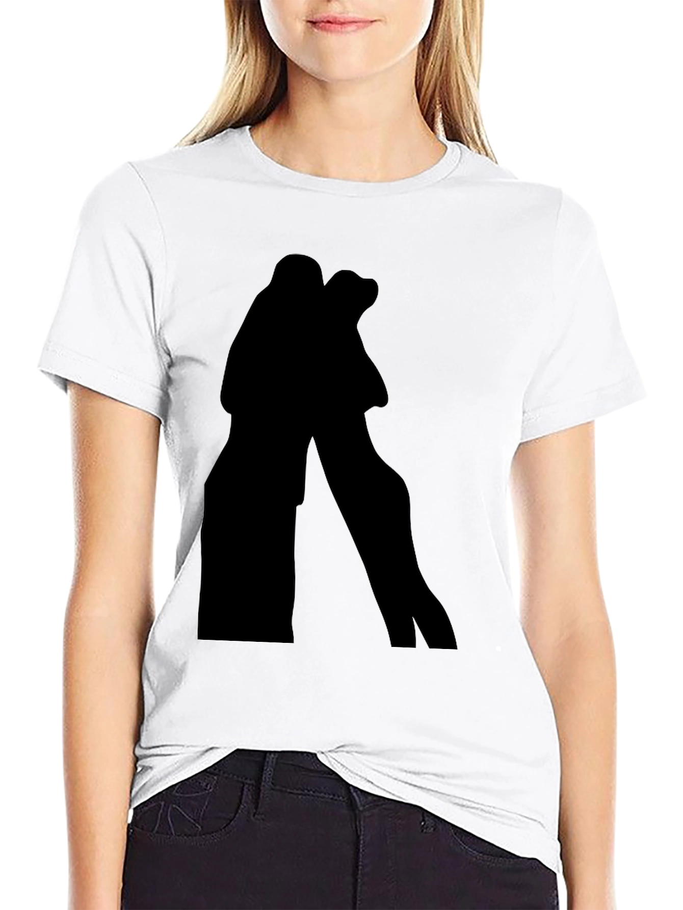 Silhouette Embrace Tee - Black Graphic T-Shirt