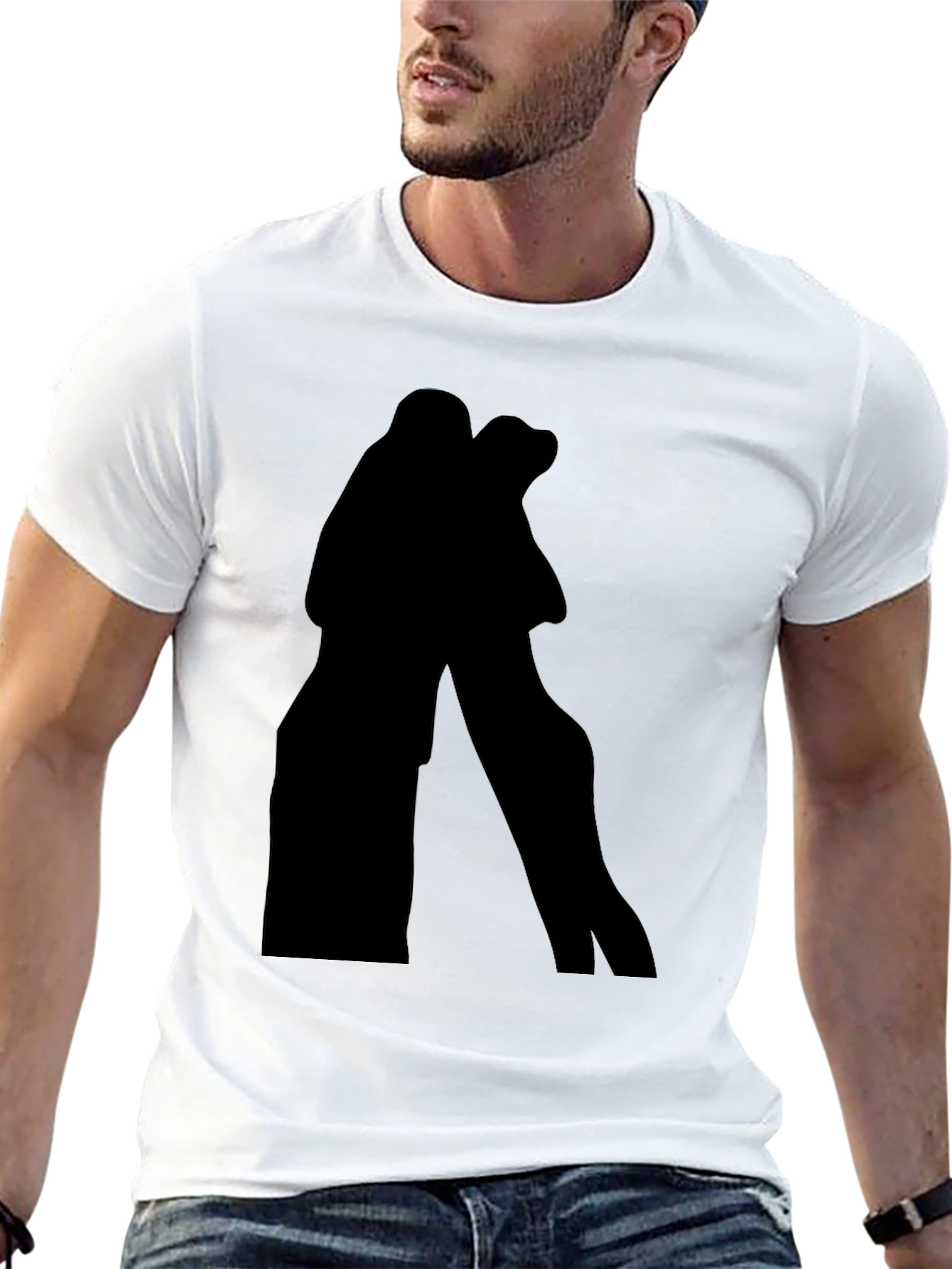 Silhouette Embrace Tee - Black Graphic T-Shirt