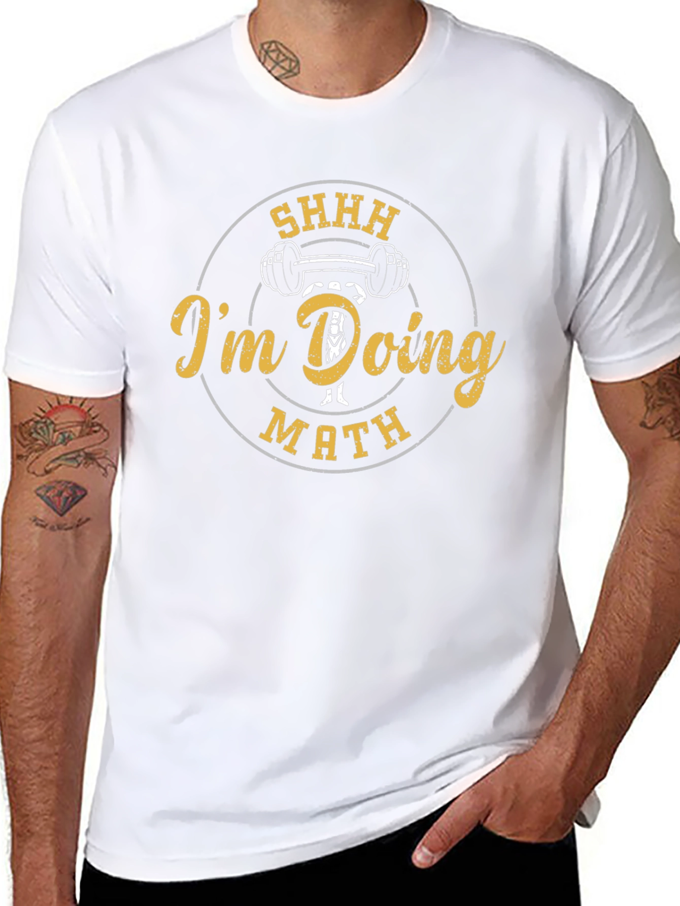 SHHH Im Doing Math Funny Gym Workout T-Shirt