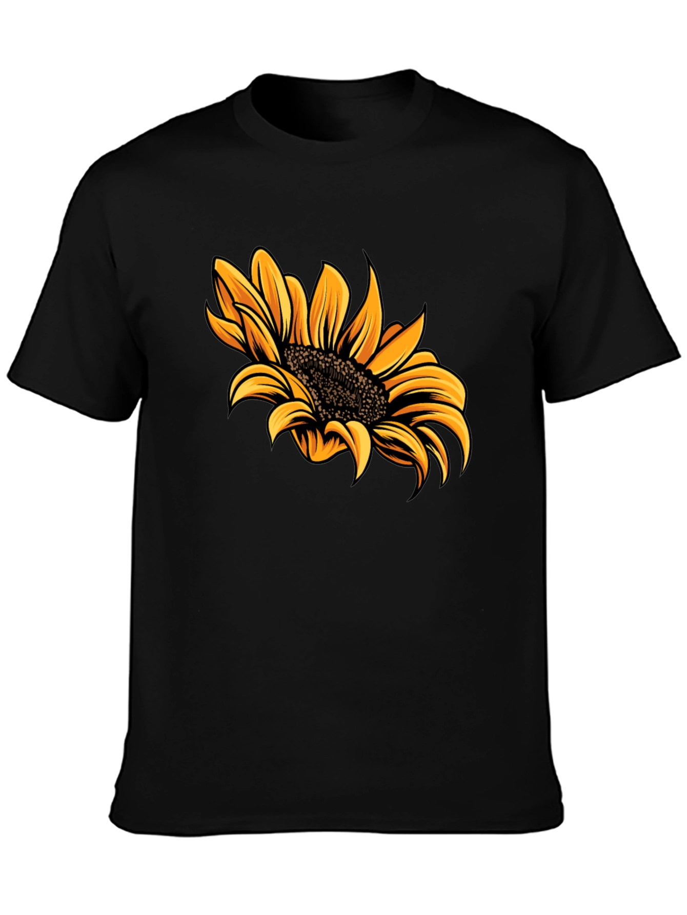 Sunflower Graphic Tee - Trendy Black T-Shirt