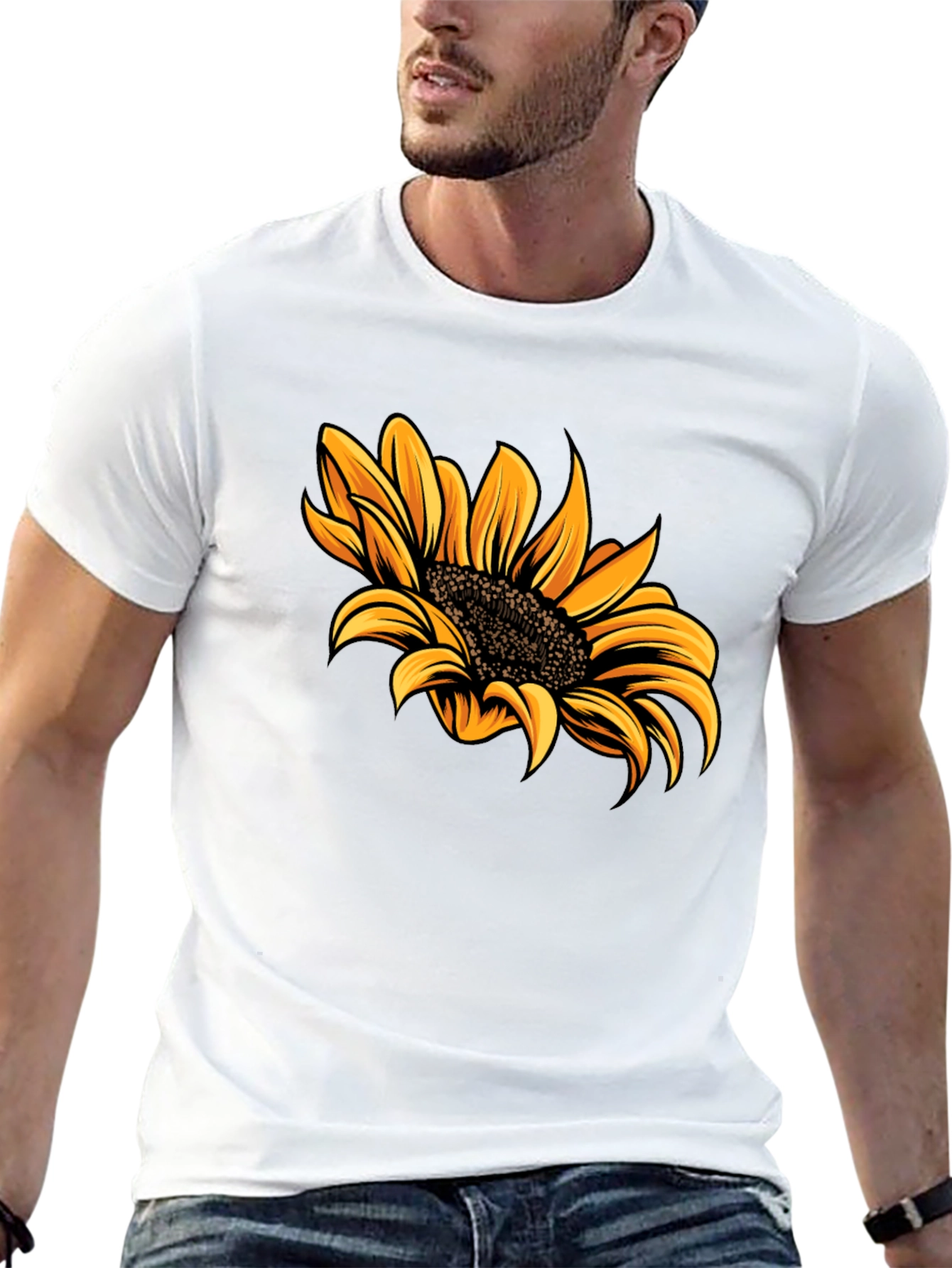 Sunflower Graphic Tee - Trendy Black T-Shirt
