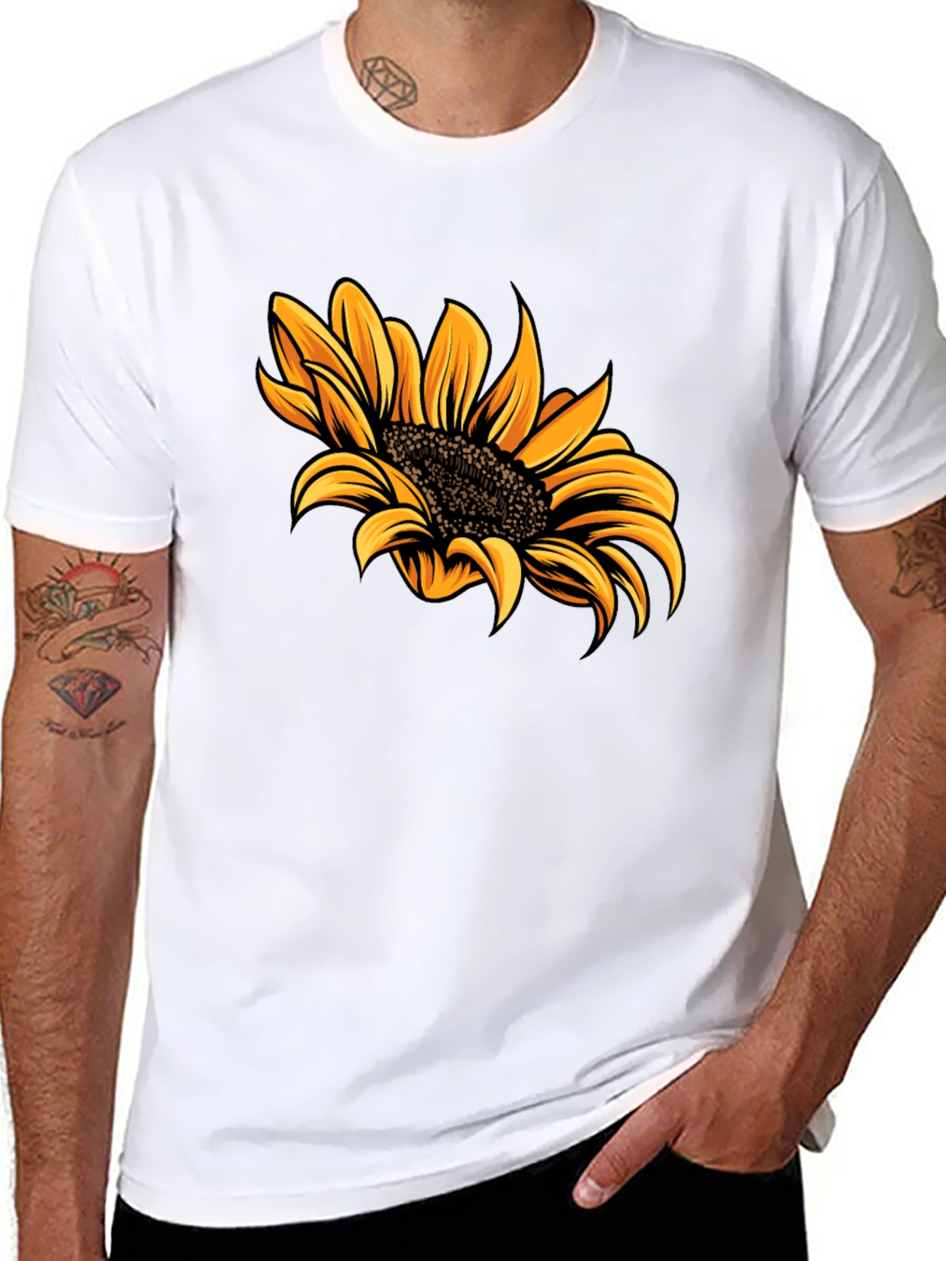 Sunflower Graphic Tee - Trendy Black T-Shirt