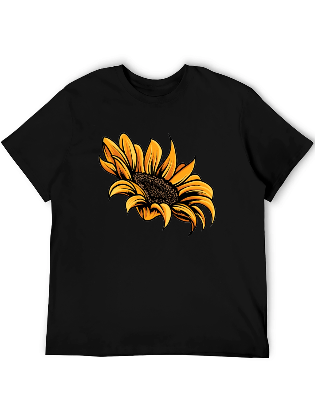 Sunflower Graphic Tee - Trendy Black T-Shirt