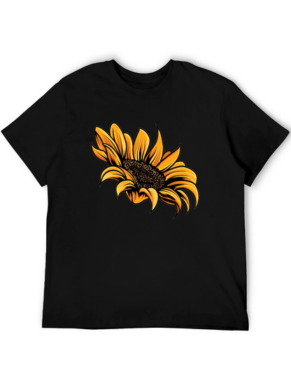 Sunflower Graphic Tee - Trendy Black T-Shirt