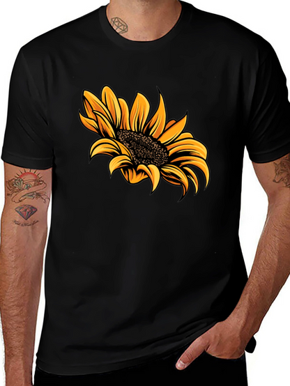 Sunflower Graphic Tee - Trendy Black T-Shirt