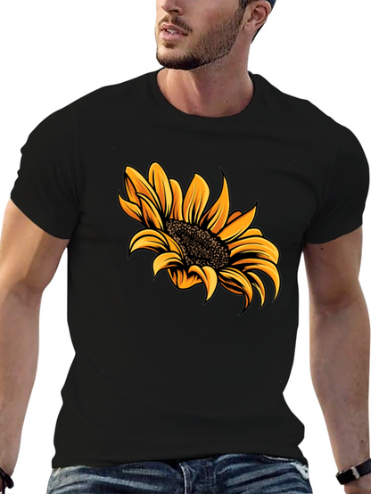 Sunflower Graphic Tee - Trendy Black T-Shirt